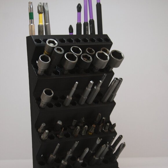1/4 Inch Hex Bit Organizer, 100 Spaces, For Wall /Bench Top, 3D Printed - Picture 6 of 9